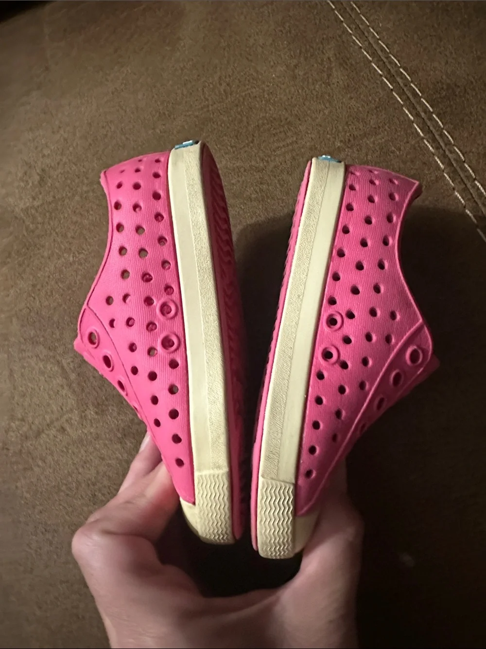 Native Kids Jefferson Water Shoes in Bright Pink with White Toe